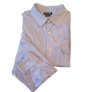 Michael Kors Purple Plaid Roll Tab Button Up Long Sleeve Shirt XXL 2X